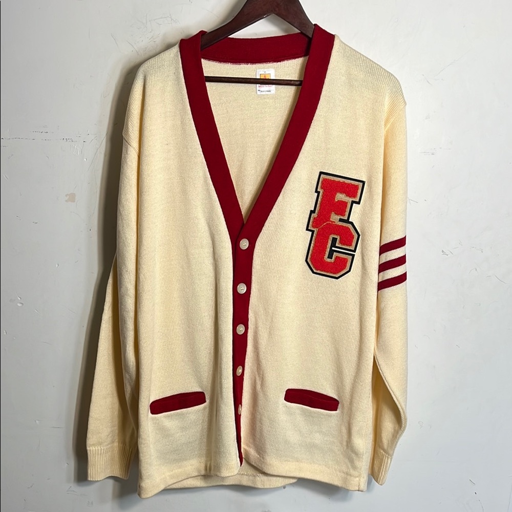 Princeton University Forbes College Letterman Cardigan Sz XL